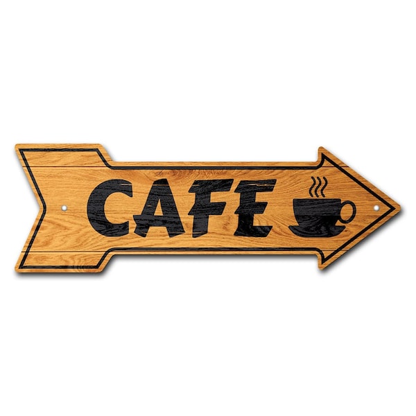 Cafe Arrow Sign Funny Home Decor 36in Wide